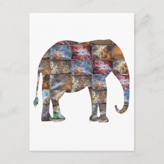 Majestueus vriendelijk Dier: Elephant Marble Tegel Briefkaart (Voorkant)