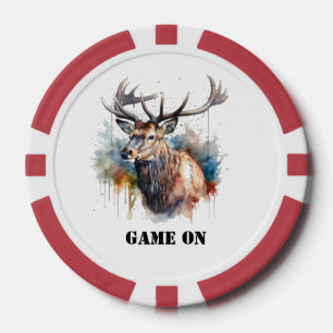 Majestueus Waterverf Eland Portret, op maat  Poker Chips
