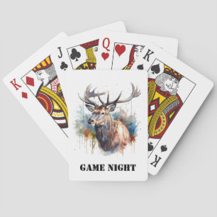 Majestueus Waterverf Eland Portret, op maat  Pokerkaarten