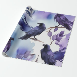 majestueus Waterverf kraaipatroon Cadeaupapier