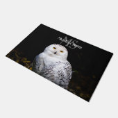 Majestueus winter sneeuwuil monogram aangepaste na deurmat (Schuin)