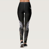 Majestueus winter sneeuwuil monogram aangepaste na leggings (Achterkant)