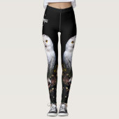 Majestueus winter sneeuwuil monogram aangepaste na leggings (Voorkant)