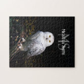 Majestueus winter sneeuwuil monogram aangepaste na legpuzzel (Horizontaal)
