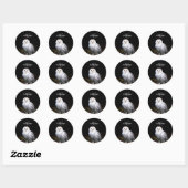 Majestueus winter sneeuwuil monogram aangepaste na ronde sticker (Vel)