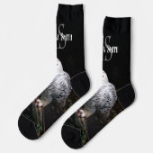 Majestueus winter sneeuwuil monogram aangepaste na sokken (Links)