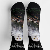 Majestueus winter sneeuwuil monogram aangepaste na sokken (Top)