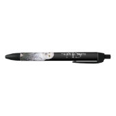 Majestueus winter sneeuwuil monogram aangepaste na zwarte inkt pen (Bodem)