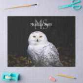 Majestueus winter sneeuwuil monogram met eigen naa tissuepapier (Craft)