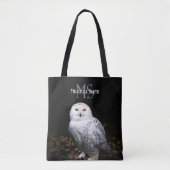 Majestueus winter sneeuwuil monogram met eigen naa tote bag (Voorkant)