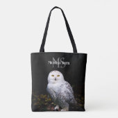 Majestueus winter sneeuwuil monogram met eigen naa tote bag (Achterkant)