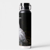 Majestueus winter sneeuwuil monogram met eigen naa waterfles (Achterkant)