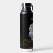 Majestueus winter sneeuwuil monogram met eigen naa waterfles (Voorkant)