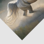 Majestueus wit paard hardlopend decoupage tissuepapier (Detail)