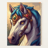 Majestueus wit paard versierd met gouden juwelen planner (Achterkant)