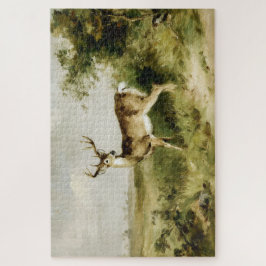 Majestueus witstaarthert olieverfschilderij landsc legpuzzel