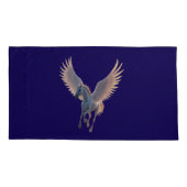 Majestueus Witte Pegasus Vliegend in Nachtelijke F Kussensloop (Achterkant-Links)