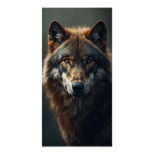 Majestueus Wolf Portret Kracht & Koninklijk Vertro Perfect Poster
