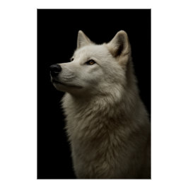 Majestueus Wolf Portret Kracht & Koninklijk Vertro Perfect Poster
