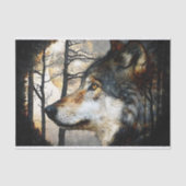 Majestueus wolf profiel decoupage tissuepapier (Voorkant)