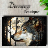 Majestueus wolf profiel decoupage tissuepapier