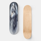 Majestueus Wolf Skateboard - Digitale Kunst Deck C (Voorkant)