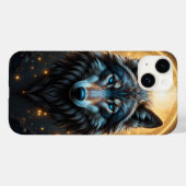 Majestueus wolfportret met gouden aura Case-Mate iPhone case (Achterkant (horizontaal))