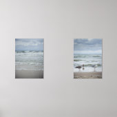 Majestueus zee met golven onder stormachtige lucht muurkunst sets (Voorkant)