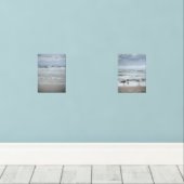 Majestueus zee met golven onder stormachtige lucht muurkunst sets (Houten vloer)