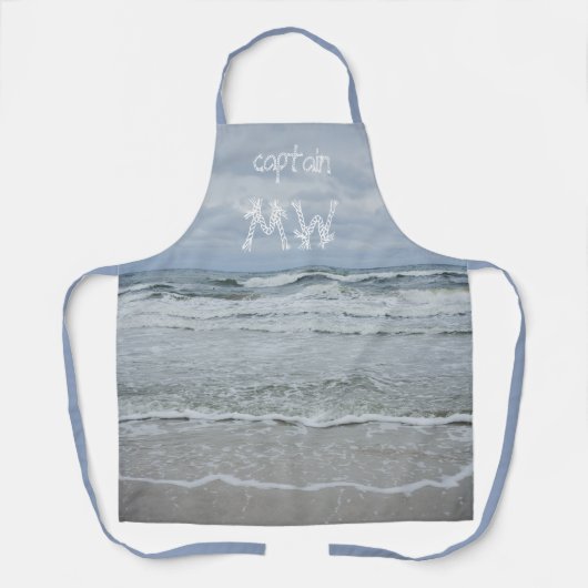 Majestueus zee met golven onder stormachtige lucht schort (Voorkant)