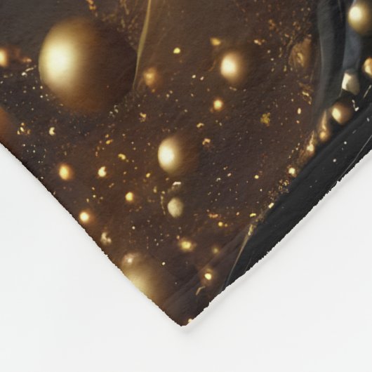 Majestueus zwart en goud eenhoorn ontwerp fleece deken (Hoek)