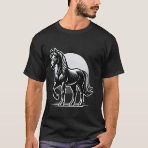 Majestueus zwart paard - Elegante Equine Kunst T-shirt
