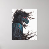 Majestueus zwart paard Friese Canvas Print Bihrle (Voorkant)