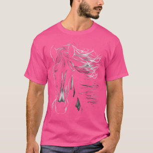 Majestueus zwart paard met stromende manen t-shirt