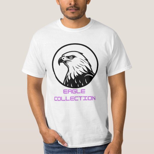 Majestueus zwart-wit adelaarskopembleem t-shirt (Voorkant)