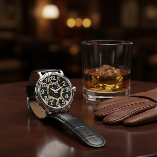 Majestueuze 3D gebeeldhouwde zilveren wolf Wildlif Horloge (Creator heeft geüpload)