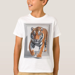 Majestueuze 3D Tiger Illustratie   hyperrealistisc T-shirt