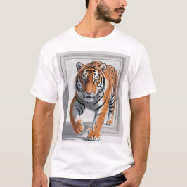 Majestueuze 3D Tiger Illustratie | hyperrealistisc T-shirt