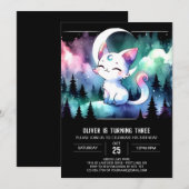 Majestueuze aangepaste kattenverjaardag kaart (Voorkant / Achterkant)