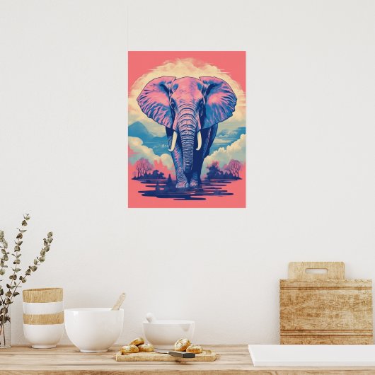 Majestueuze aanwezigheid: de levendige olifant poster (Keuken)