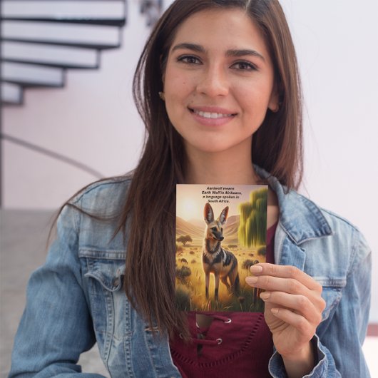 Majestueuze Aardwolf Hyena in Gouden Velden Briefkaart