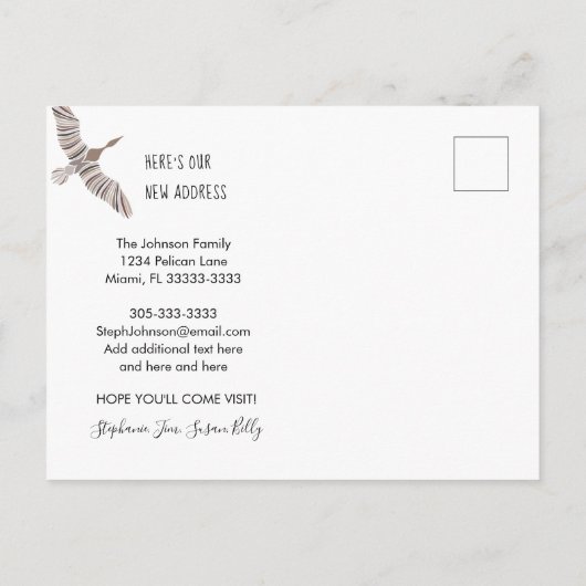 Majestueuze Abstracte gans die we hebben verplaats Aankondigingskaart (Achterkant)