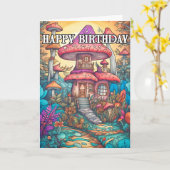 Majestueuze Abstracte paddenstoel hut illustratie Kaart (Gele Bloem)