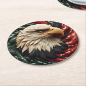 Majestueuze adelaar die zweeft te midden van rood ronde kartonnen onderzetter (Gebogen)