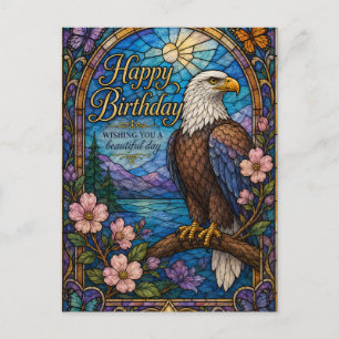 Majestueuze Adelaar Gebrandschilderde Verjaardag Briefkaart