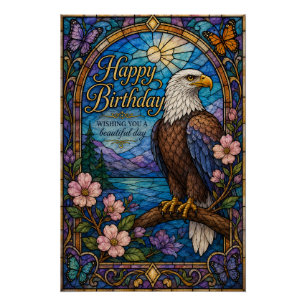 Majestueuze Adelaar Gebrandschilderde Verjaardag Perfect Poster