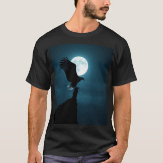 Majestueuze Adelaar in Maanverlichte Bos Artistiek T-shirt