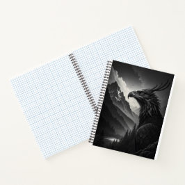 Majestueuze Adelaar in Monochroom Berglandschap Notitieboek