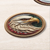 Majestueuze adelaar ingelijst ronde kartonnen onderzetter (Gebogen)