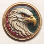 Majestueuze adelaar ingelijst ronde kartonnen onderzetter (Voorkant)